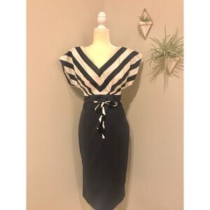 NWT Bettie Page Shipmate Pencil Dapper Navy Dress